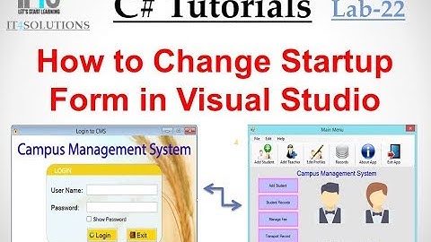C# Tutorial in Urdu - How to Change Startup Form in Visual Studio