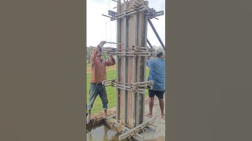 "How to Do Column Shuttering & Leveling with Tie Rods | Construction Guide"