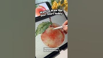 How to Paint a Peach in Procreate 🍑 | Digital Watercolor Tutorial #procreate #digitalpaint