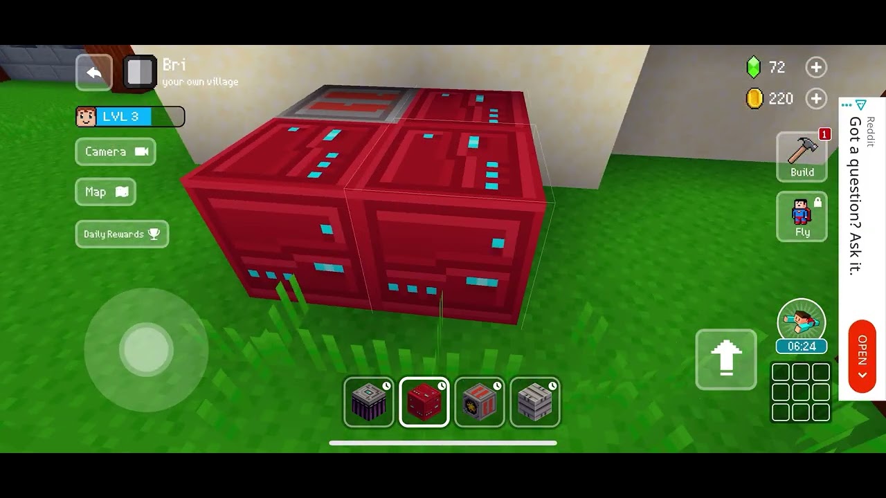 Decorating a standard house into a cyberpunk house on #Blockcraft3-D ￼￼