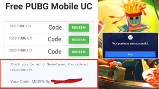 Get 600 UC Free 100% How to Redeem GameTame UC Code/ earn pubg mobile uc with proof screenshot 2