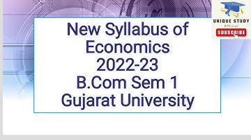 Big Update By Gujarat University | New Syllabus of Economics B.Com Sem 1 | With Unit wise Marks