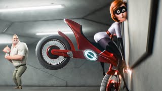 Incredibles 2 Clip - Elasticycle Ride Gone Wrong (2018)