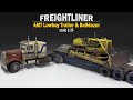 Freightliner with Lowboy Trailer &amp; Bulldozer scale 1:25 / Simple rust effects