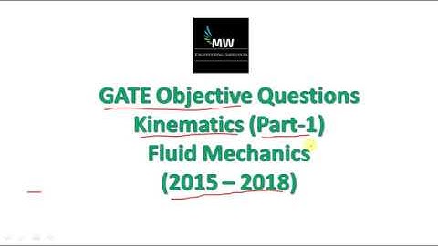 Fluid Kinematics-I ||Previous Years GATE Questions|| 2015 - 2018 || Mechanical Engineering