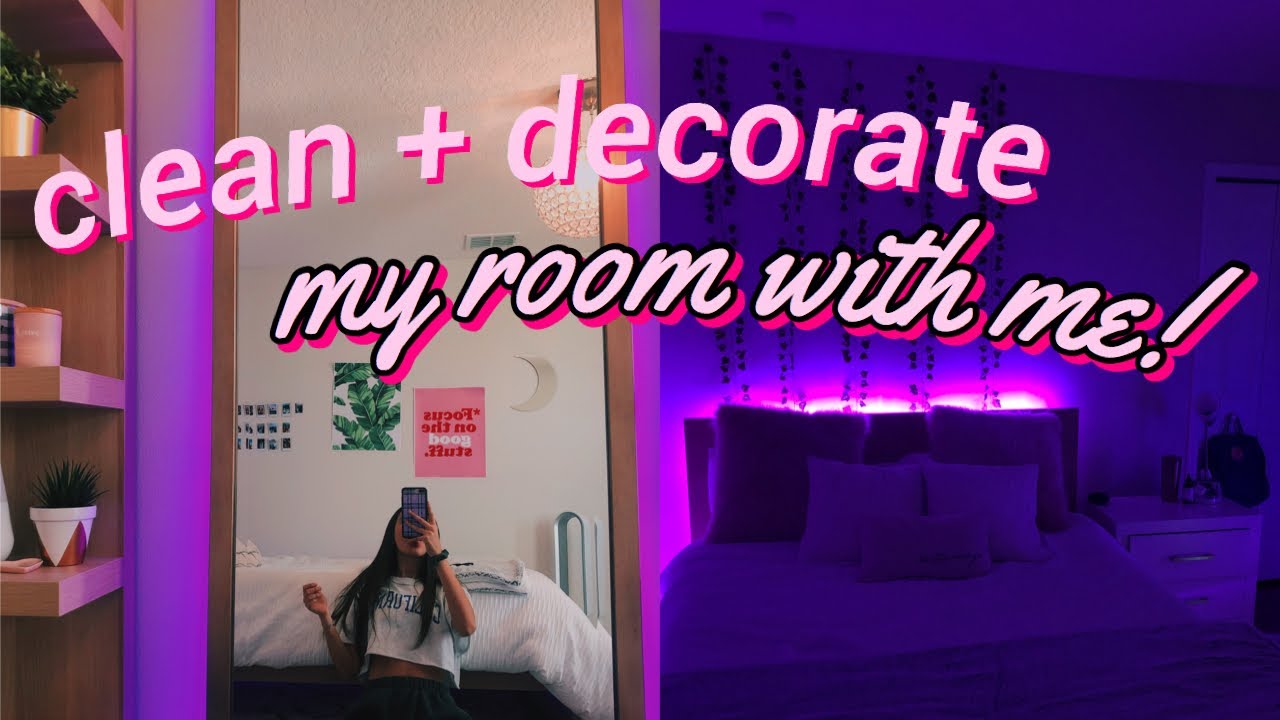 clean + decorate my room with me! - YouTube