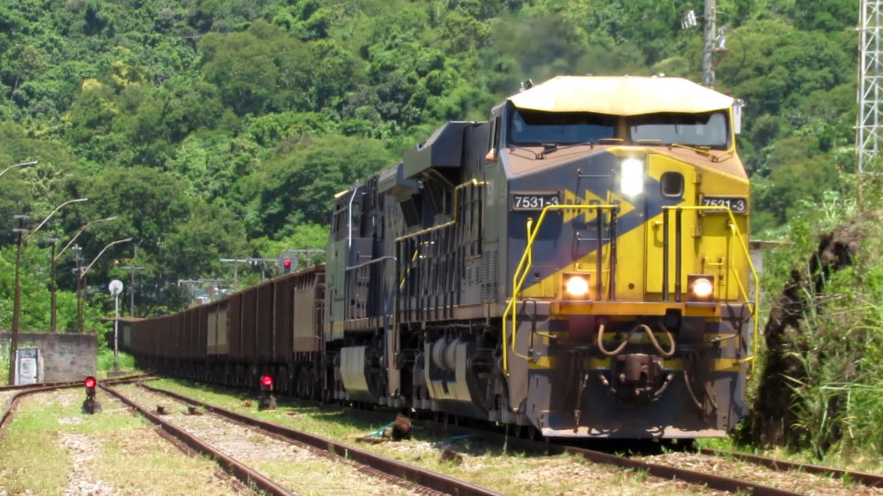 MRS - Trem de minério vazio entrando no pátio do sahy em Mangaratiba - RJ.