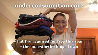all the things I got for free this year || underconsumption core during the no buy year