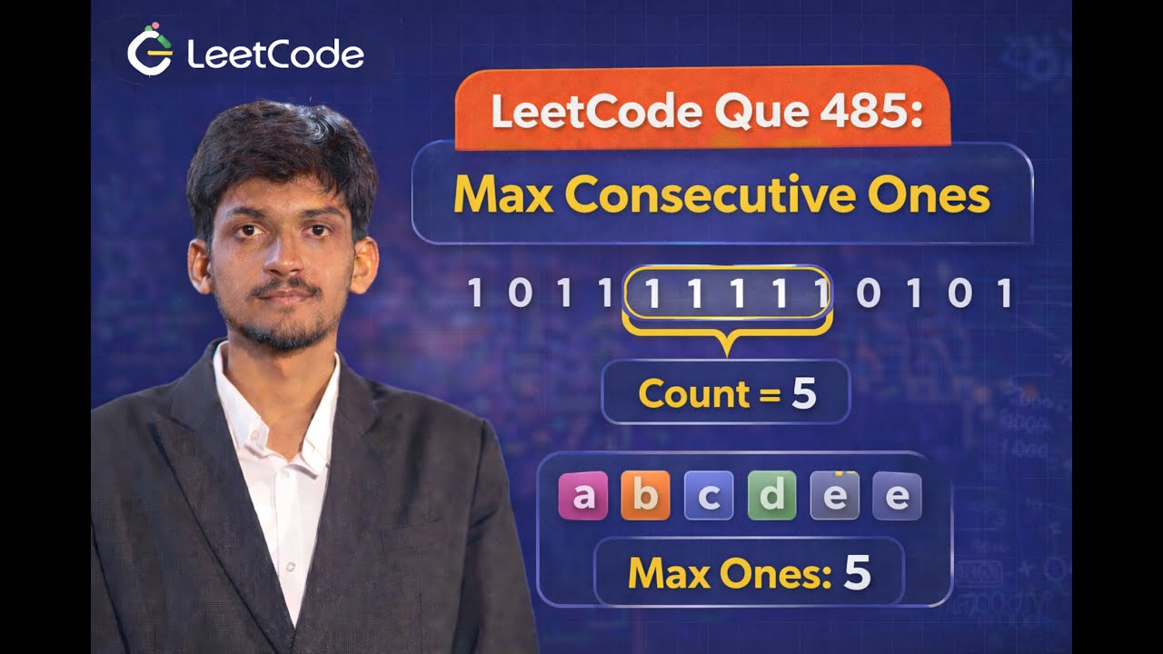 LeetCode Problem 485 - Max Consecutive Ones | Easy Solution | C++ - YouTube
