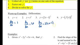 AP Calculus AB| 3-4A Implicit Differentiation