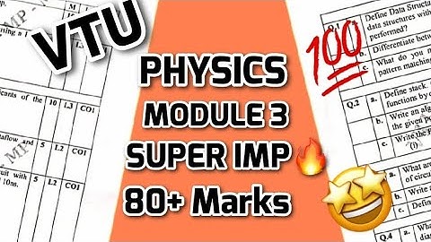 PHYSICS MODULE 3 SUPER IMPORTANT💯🤩| BPHYS102 MODEL PAPER SOLUTIONS + PASSING PACKAGE 1st SEM #vtu