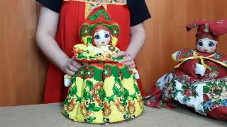 Кукла грелка на чайник Пелагея в кокошнике 41 см