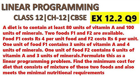 Linear Programming | Class 12 | Chapter 12 | Ex 12.2 Q9 | Explained in Hindi |