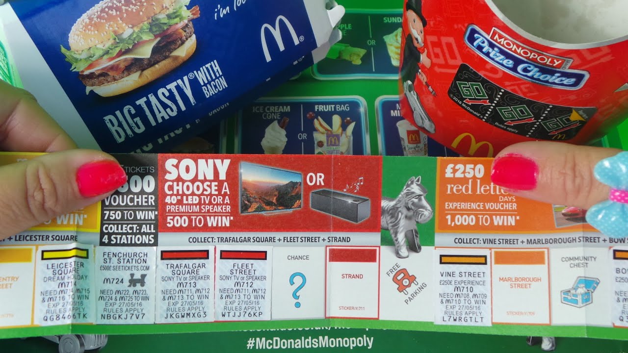 Mcdonalds monopoly coupons for sale