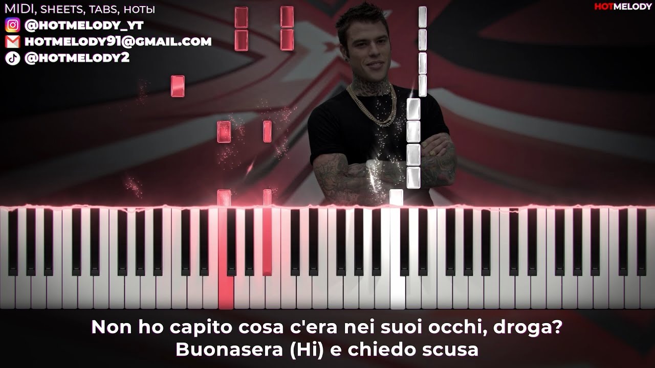 Fedez - LA DOLCE VITA - karaoke piano instrumental cover Fedez - LA DOLCE VITA - karaoke piano instrumental cover