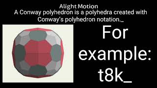 Conway polyhedra: The introduction