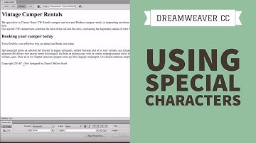Using Special Characters In Dreamweaver CC [5/34]