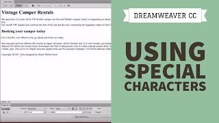 Using Special Characters In Dreamweaver CC [5/34]