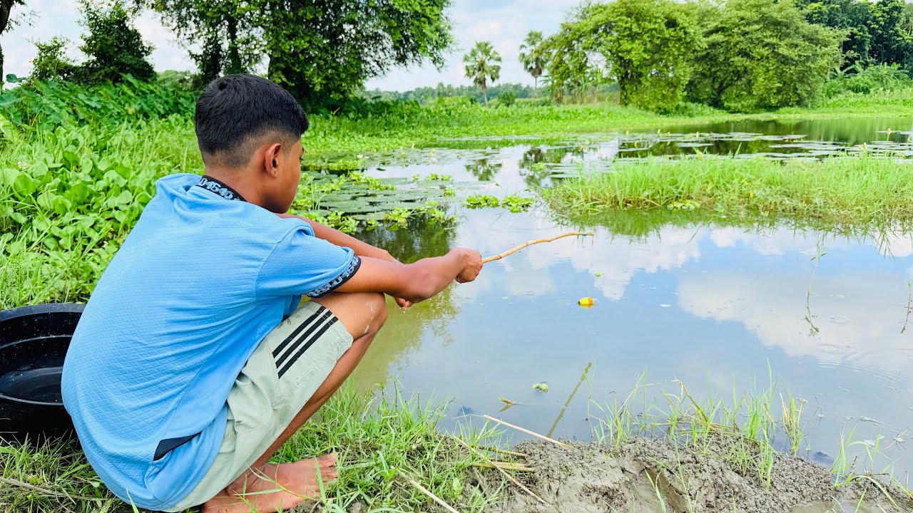 Unbelievable Fishing Technique || Little Boy Hunting Fish By Hook In Beautiful Nature || Part-02 