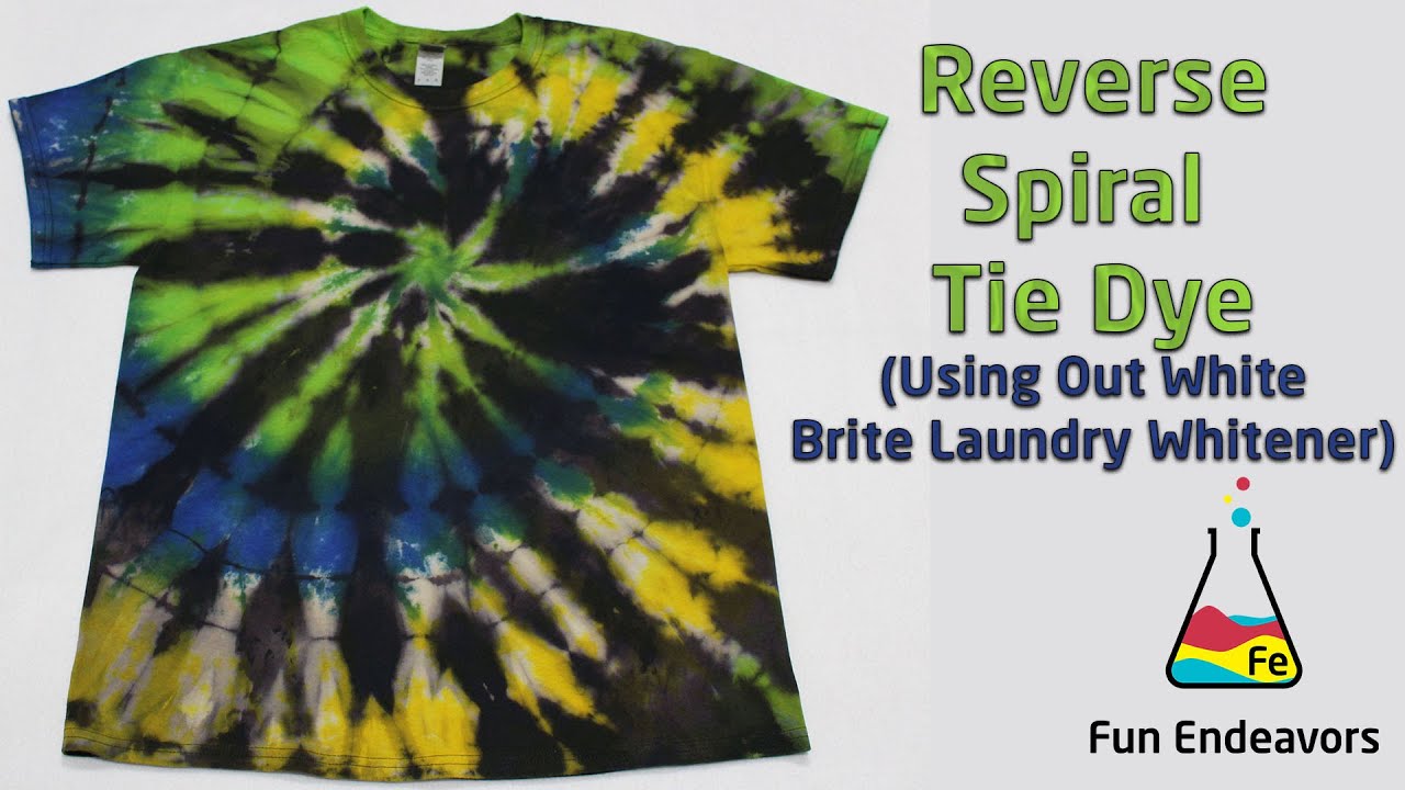 Tie Dye: How To Reverse Dye A Spiral Using Out White Brite Laundry Whitener  