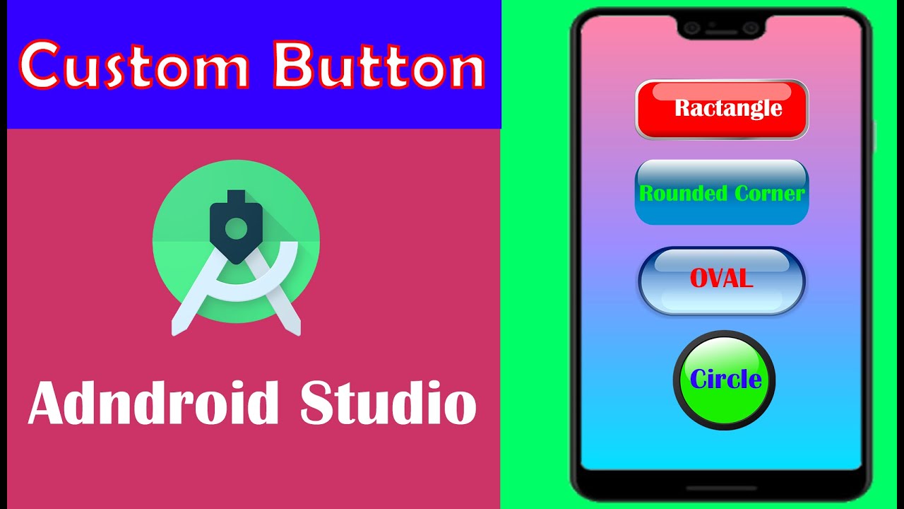 How to create custom buttons in android studio (Hindi & Urdu) - YouTube