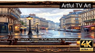 Cozy Paris Rain: Cafe Reflections on Wet Streets | Frame TV Art 4K #Shorts
