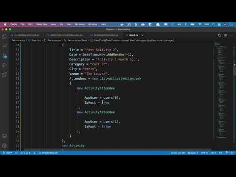 Net  Core and React Entity Framework Relationships   Updating the seed data