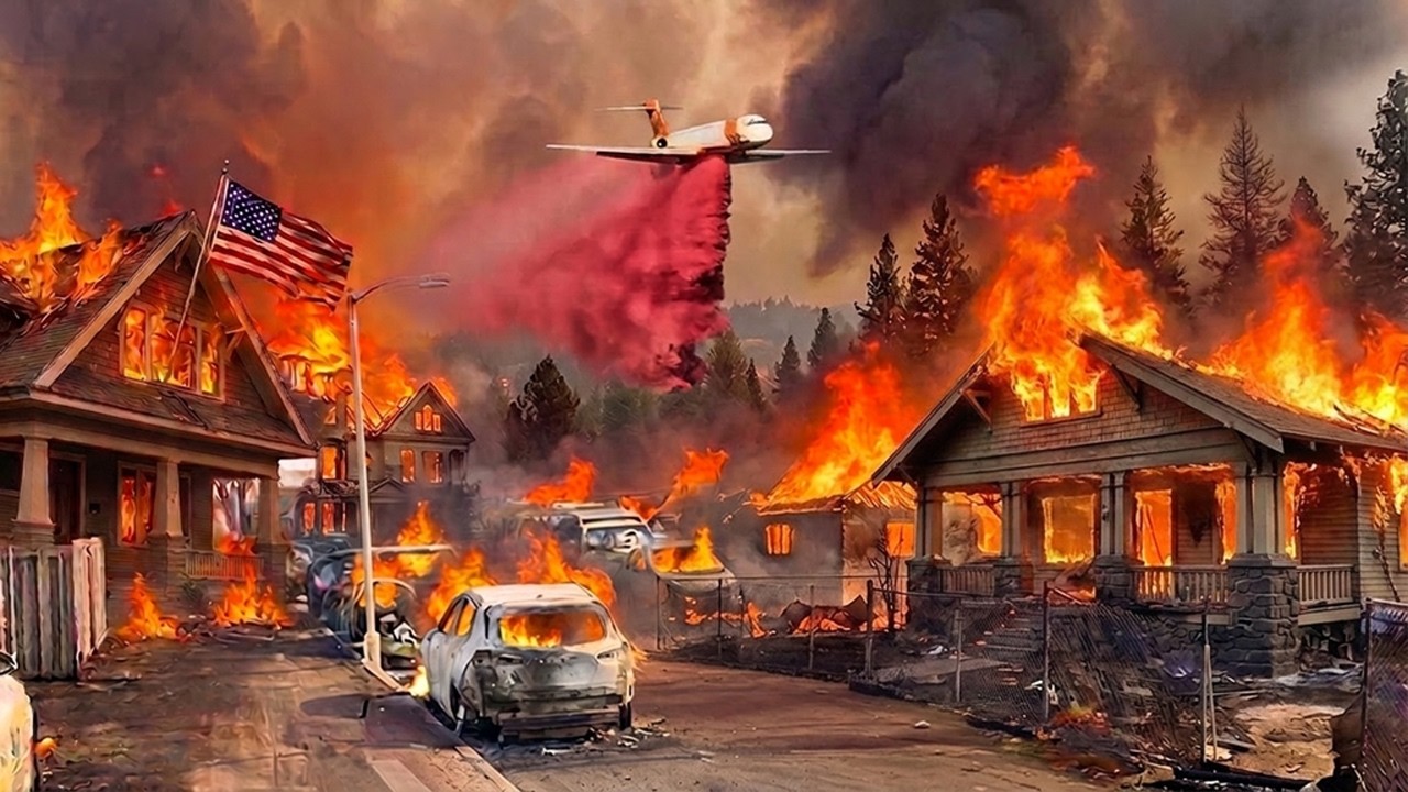 Wildfire Evacuation in Spokane, Washington! Massive Fire Destroys Home after Home, People Trapped