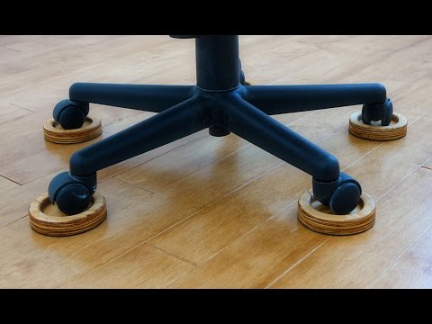 Save Your Wood Floor From The EVIL Office Chair With These DIY Caster Coasters!