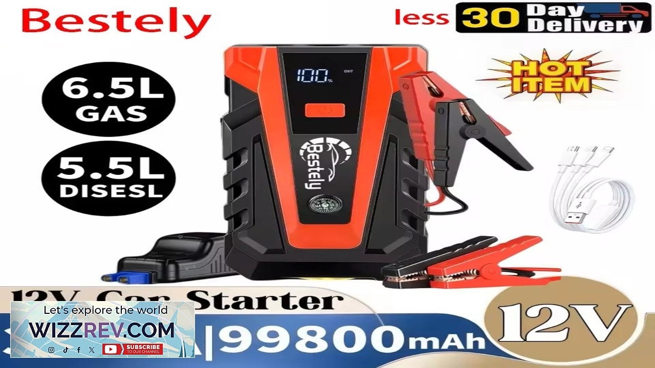 Bestely 12V 3000A Car Battery Jump Starter Portable Charger Car Booster Auto Starting