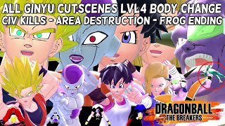 All Ginyu Cutscenes | LVL4 Body Change | Down | AD | Frog Ending - Dragon Ball The Breakers Season 3