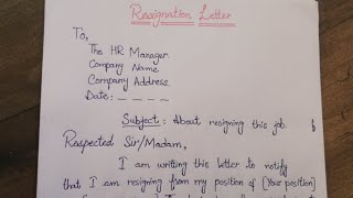 Resigning letter || How to write a resignation letter for company | neat and clean writing |