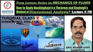 Fluid Mechanics KTU, Dimensional Analysis, Buckinghams Pi - Theorem and Rayleighs Method (Tutorial)
