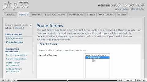 Prune forums in phpBB by VodaHost web hosting