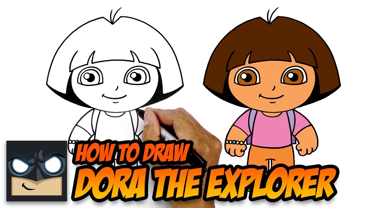 How to draw Dora and colour / dora drawing step by step / drawing for kids  - YouTube