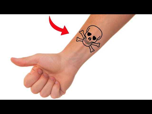 how to make at home hand danger tattoo easy tattoo sticker  YouTube