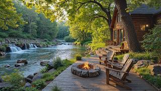 Peaceful Summer Porch Beside The Flowing Stream 🔥🌿 Soft Piano Music & Birds Sounds for relax screenshot 1