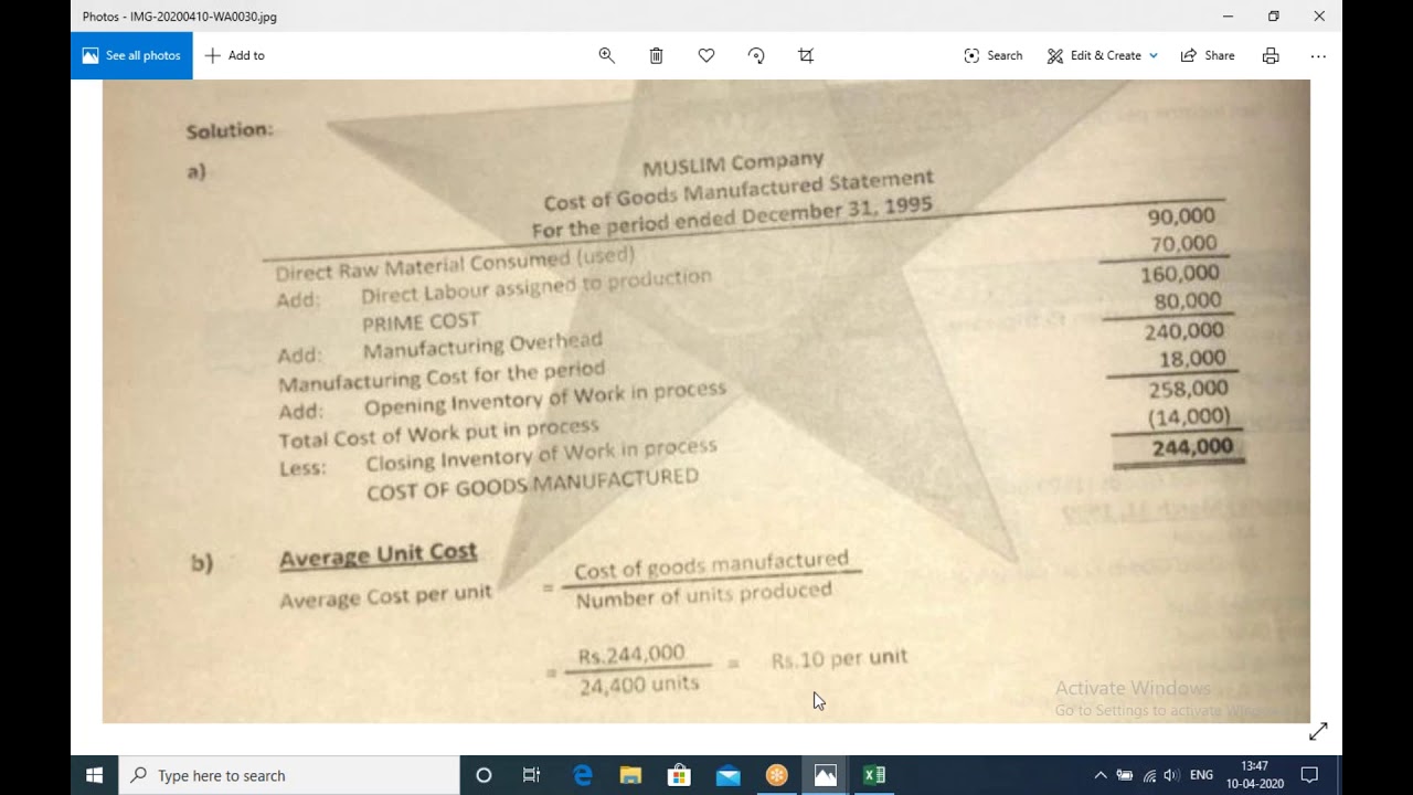 Q21 Cost Accounting Manufacturing Concern YouTube