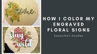 How I Color My Engraved Floral Pieces - Timelapse By Samantha’s Doodles