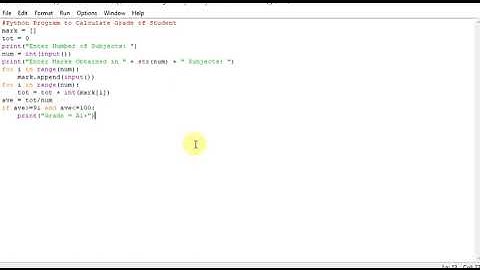 #Python Program to Calculate Grade of Student