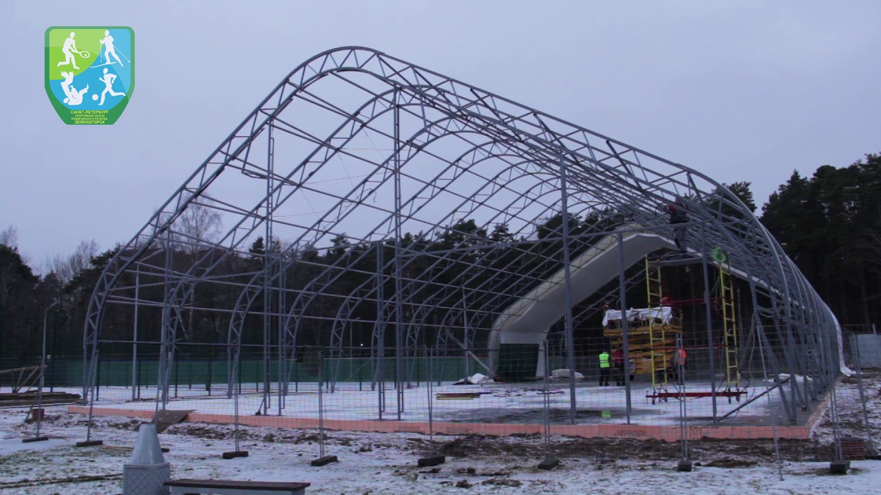 Компания РАСКОН. Строительство теннисного корта 20х40м - YouTube