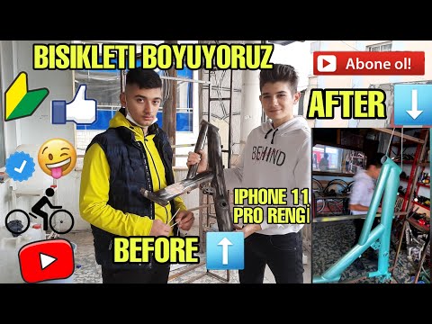 Enverin Bisikleti IPHONE 11 PRO Rengine Boyadık ! Özel Boya I VLOG I Bike35