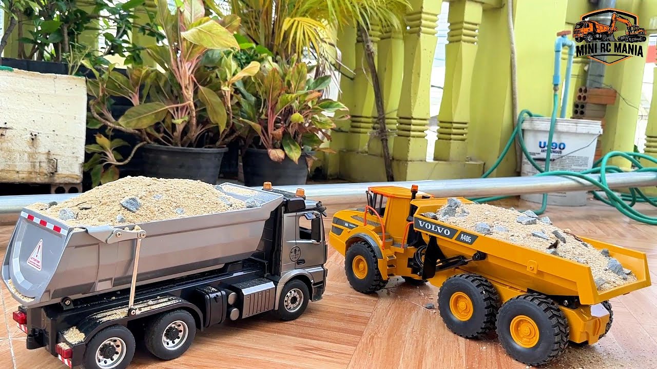 Realistic RC Construction Teamwork – Huina & Volvo Fix and Load Like Pros