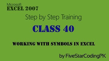 Microsoft Excel Training in Urdu Class-40 Working with Symbols in Excel 2007