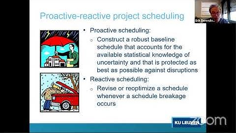 [Scheduling seminar] Erik Demeulemeester (KU Leuven) | State of the Art in Proactive/Reactive...