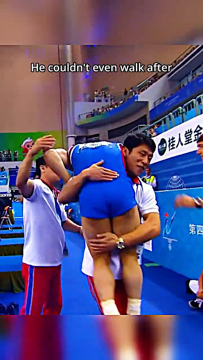 Anything to make his nation proud💀🇰🇵 #gymnastics #vault #northkorea #injured #worldchampion