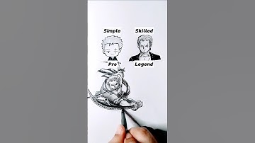 How to Draw Zoro in different levels 😳🥺 #shorts #anime #drawing