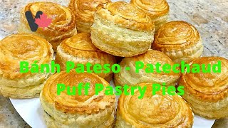 Bánh Pateso Nhân Thịt và Pate Gan  Pate Chaud  Puff Pastry Pies