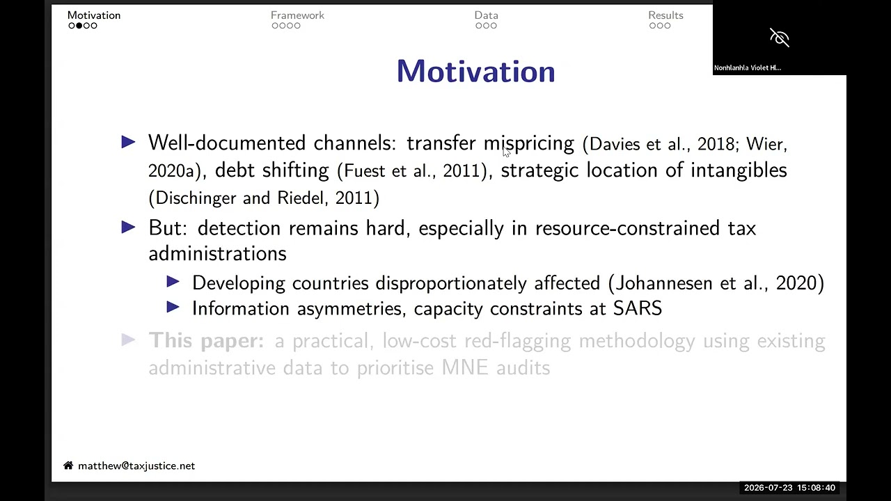 Thumbnail for SA-TIED Seminar Series: What tax data reveals about profit shifting in South Africa