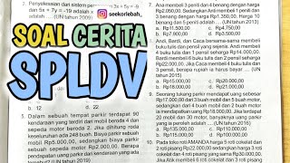 (TIU) SOAL CERITA SISTEM PERSAMAAN LINEAR DUA VARIABEL